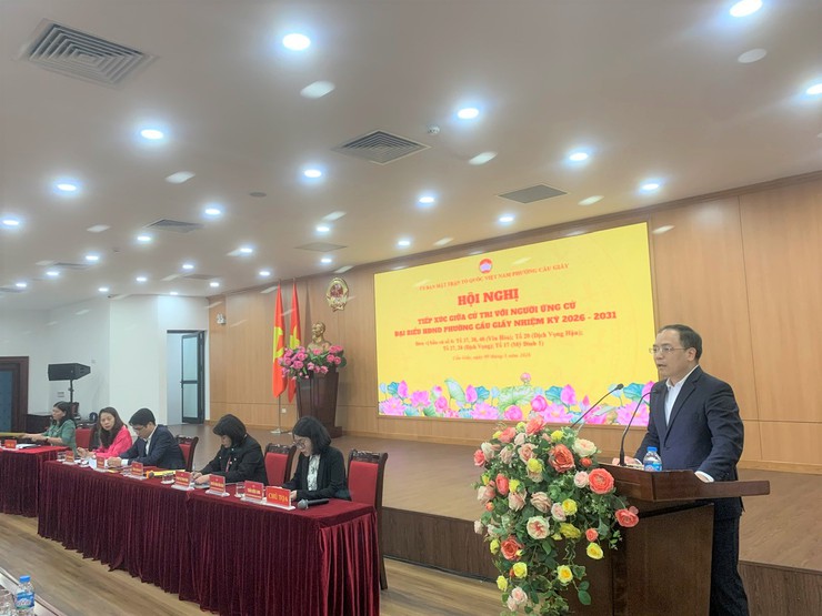 Hội nghị tiếp xúc cử tri với người ứng cử đại biểu HĐND phường Cầu Giấy nhiệm kỳ 2026–2031 tại đơn vị bầu cử số 6- Ảnh 2.