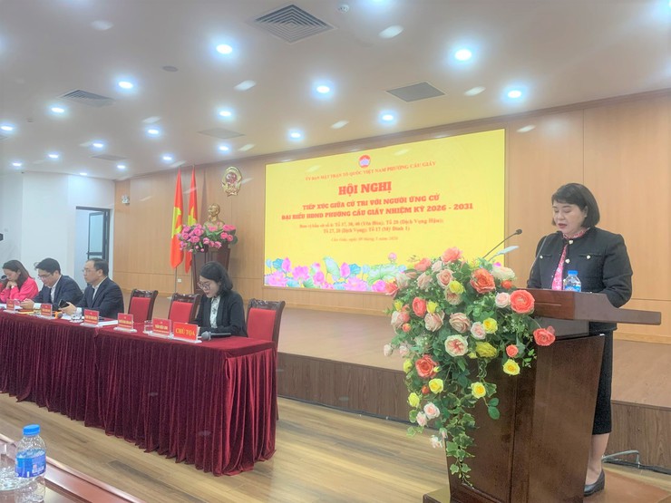 Hội nghị tiếp xúc cử tri với người ứng cử đại biểu HĐND phường Cầu Giấy nhiệm kỳ 2026–2031 tại đơn vị bầu cử số 6- Ảnh 4.