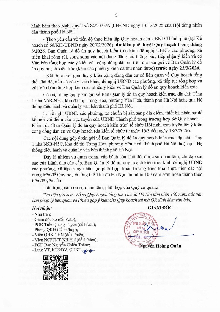 Lấy ý kiến cộng đồng dân cư đối với Quy hoạch tổng thể Thủ đô Hà Nội tầm nhìn 100 năm- Ảnh 2.