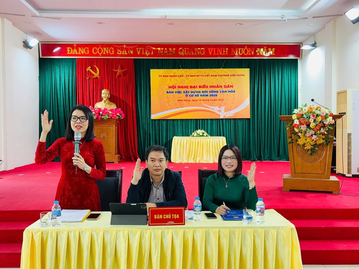Hội nghị đại biểu Nhân dân phường Kiến Hưng bàn việc xây dựng đời sống văn hóa ở cơ sở năm 2026- Ảnh 1.