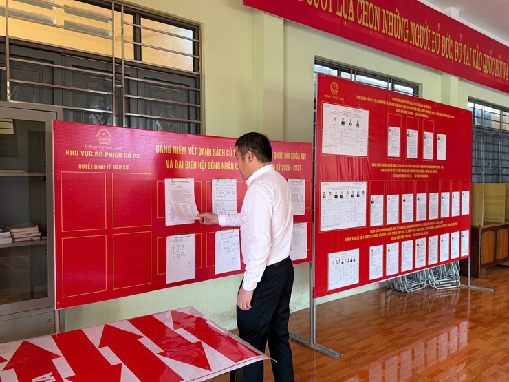 BÍ THƯ ĐẢNG ỦY XÃ SÓC SƠN BÙI BẢO TUẤN KIỂM TRA CÔNG TÁC CHUẨN BỊ BẦU CỬ TẠI CÁC ĐƠN VỊ LỰC LƯỢNG VŨ TRANG- Ảnh 2.