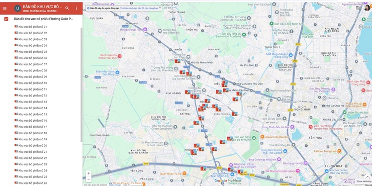  Bản đồ số: Khu vực bỏ phiếu phường Xuân Phương - Ảnh 1.