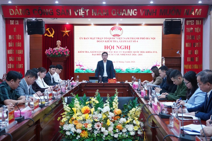 Đoàn kiểm tra, giám sát số 04 của Ủy ban MTTQ thành phố Hà Nội kiểm tra công tác bầu cử tại phường Chương Mỹ- Ảnh 2.