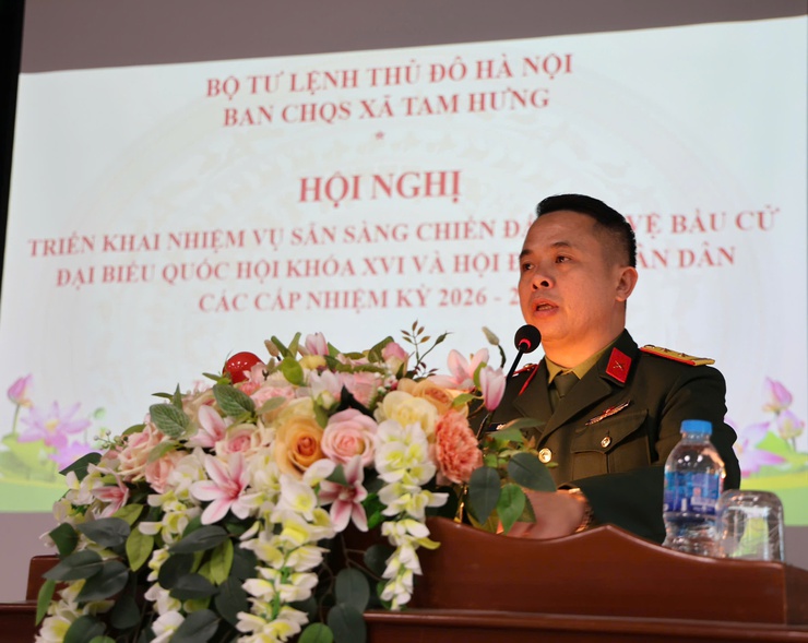 Ban Chỉ huy Quân sự xã Tam Hưng triển khai nhiệm vụ sẵn sàng chiến đấu bảo vệ bầu cử- Ảnh 2.