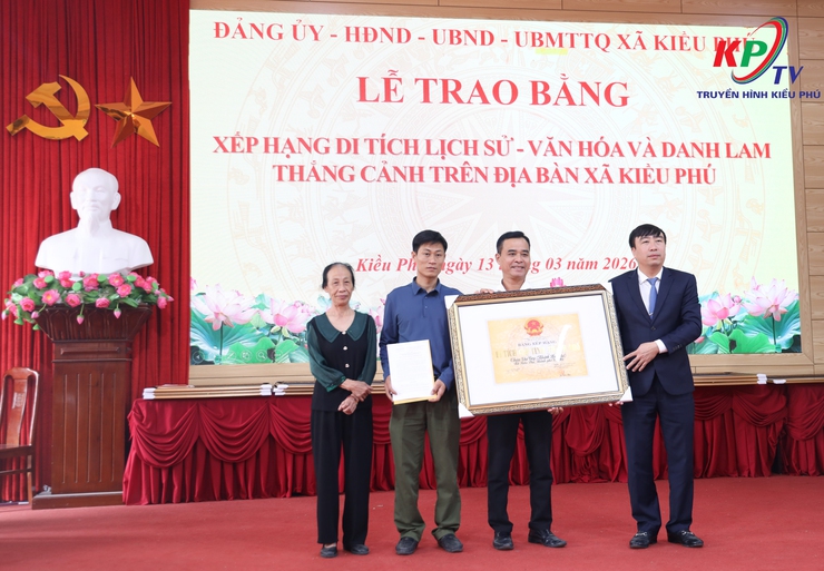 UBND xã Kiều Phú tổ chức hội nghị trao Bằng công nhận xếp hạng di tích lịch sử - văn hoá và danh lam thăng cảnh trên địa bàn.- Ảnh 4.