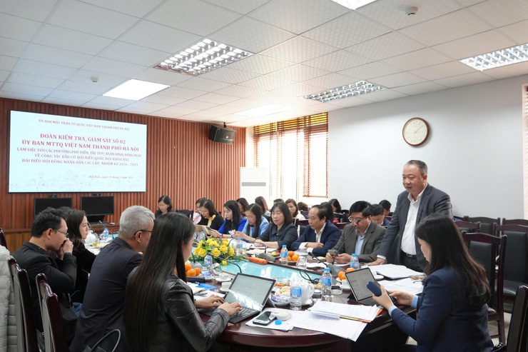 Đoàn kiểm tra, giám sát số 02 Uỷ ban MTTQ Việt Nam TP. Hà Nội làm việc với các phường Phú Diễn, Tây Tự, Xuân Đỉnh, Đông Ngạc về công tác bầu cử đại biểu Quốc hội khoá XVI và đại biểu HĐND các cấp nhiệm kỳ 2026 - 2031- Ảnh 13.