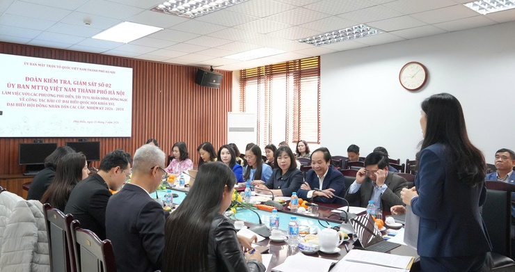 Đoàn kiểm tra, giám sát số 02 Uỷ ban MTTQ Việt Nam TP. Hà Nội làm việc với các phường Phú Diễn, Tây Tự, Xuân Đỉnh, Đông Ngạc về công tác bầu cử đại biểu Quốc hội khoá XVI và đại biểu HĐND các cấp nhiệm kỳ 2026 - 2031- Ảnh 3.