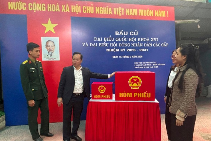 PHƯỜNG VĂN MIẾU - QUỐC TỬ GIÁM CƠ BẢN HOÀN TẤT CÔNG VIỆC CHO NGÀY BẦU CỬ- Ảnh 1.