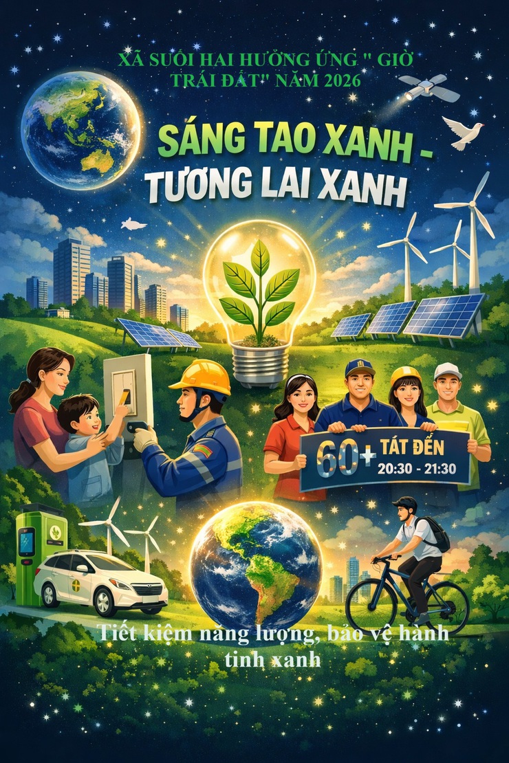 Xã Suối Hai phát động phong trào toàn dân sử dụng năng lượng tiết kiệm, hiệu quả hưởng ứng Giờ Trái đất 2026- Ảnh 1.