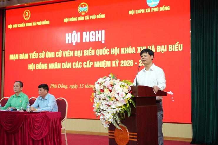 Uỷ ban MTTQ Việt Nam xã Phù Đổng tổ chức Hội nghị mạn đàm tiểu sử ứng cử viên đại biểu quốc hội khóa XVI và đại biểu Hội đồng Nhân dân các cấp - Ảnh 4.