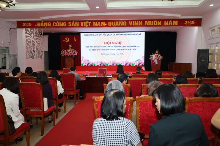 Cơ quan Đảng ủy – Ủy ban MTTQ Việt Nam và Cơ quan HĐND & UBND phường Bồ Đề tổ chức hội nghị mạn đàm tiểu sử các ứng cử viên- Ảnh 12.