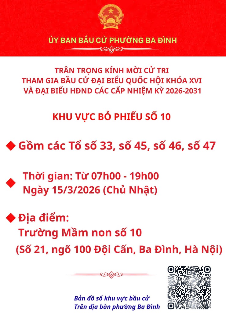 Phường Ba Đình thông báo các khu vực bỏ phiếu phục vụ bầu cử đại biểu Quốc hội khóa XVI và đại biểu HĐND các cấp- Ảnh 10.