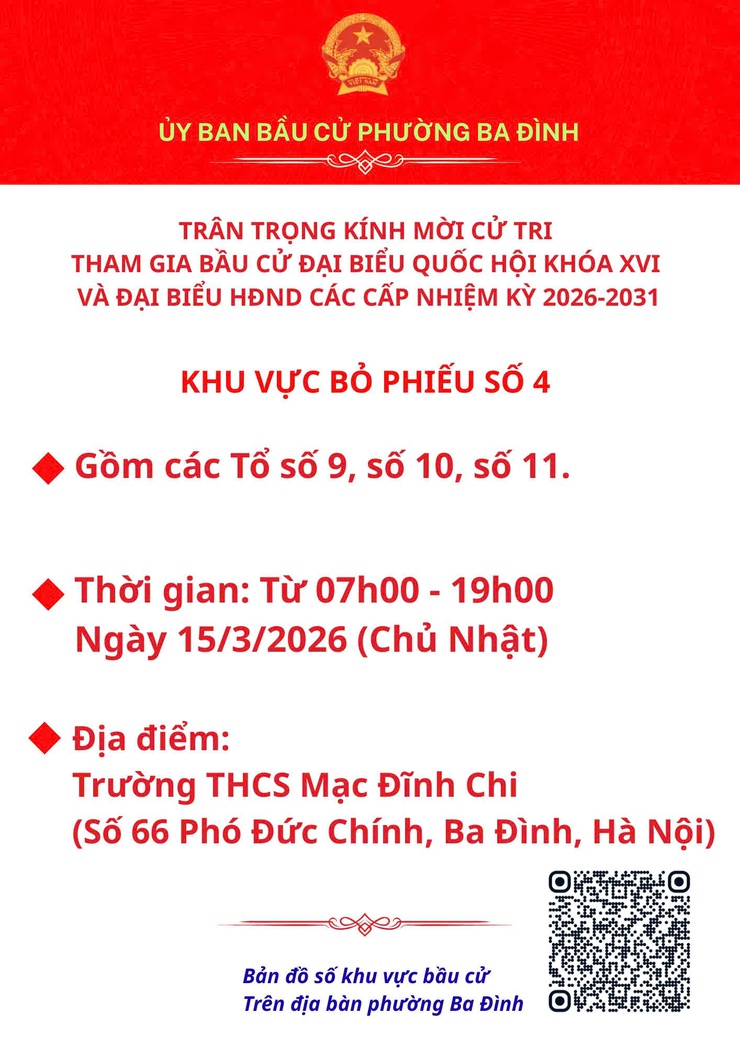 Phường Ba Đình thông báo các khu vực bỏ phiếu phục vụ bầu cử đại biểu Quốc hội khóa XVI và đại biểu HĐND các cấp- Ảnh 4.