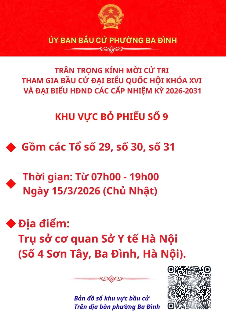 Phường Ba Đình thông báo các khu vực bỏ phiếu phục vụ bầu cử đại biểu Quốc hội khóa XVI và đại biểu HĐND các cấp- Ảnh 9.
