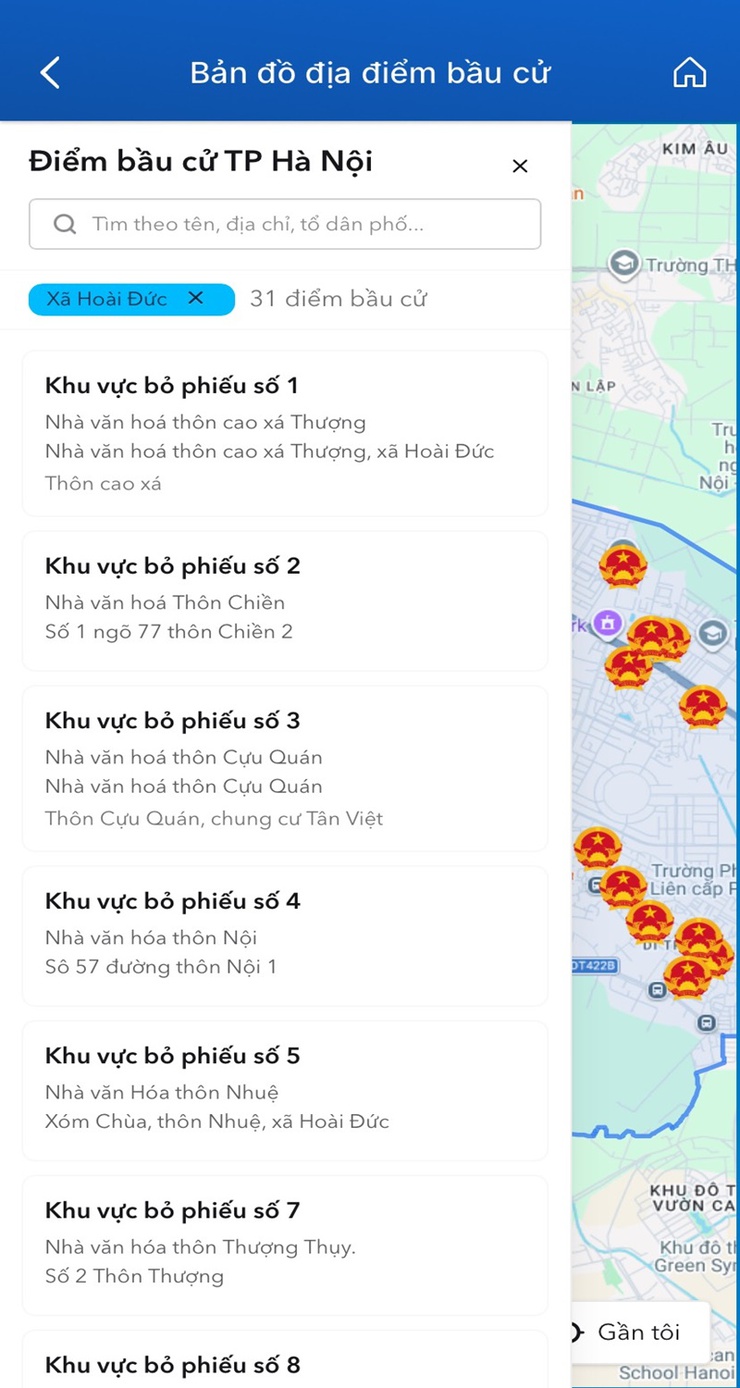 Ứng dụng iHanoi bổ sung bản đồ tra cứu địa điểm bầu cử- Ảnh 4.