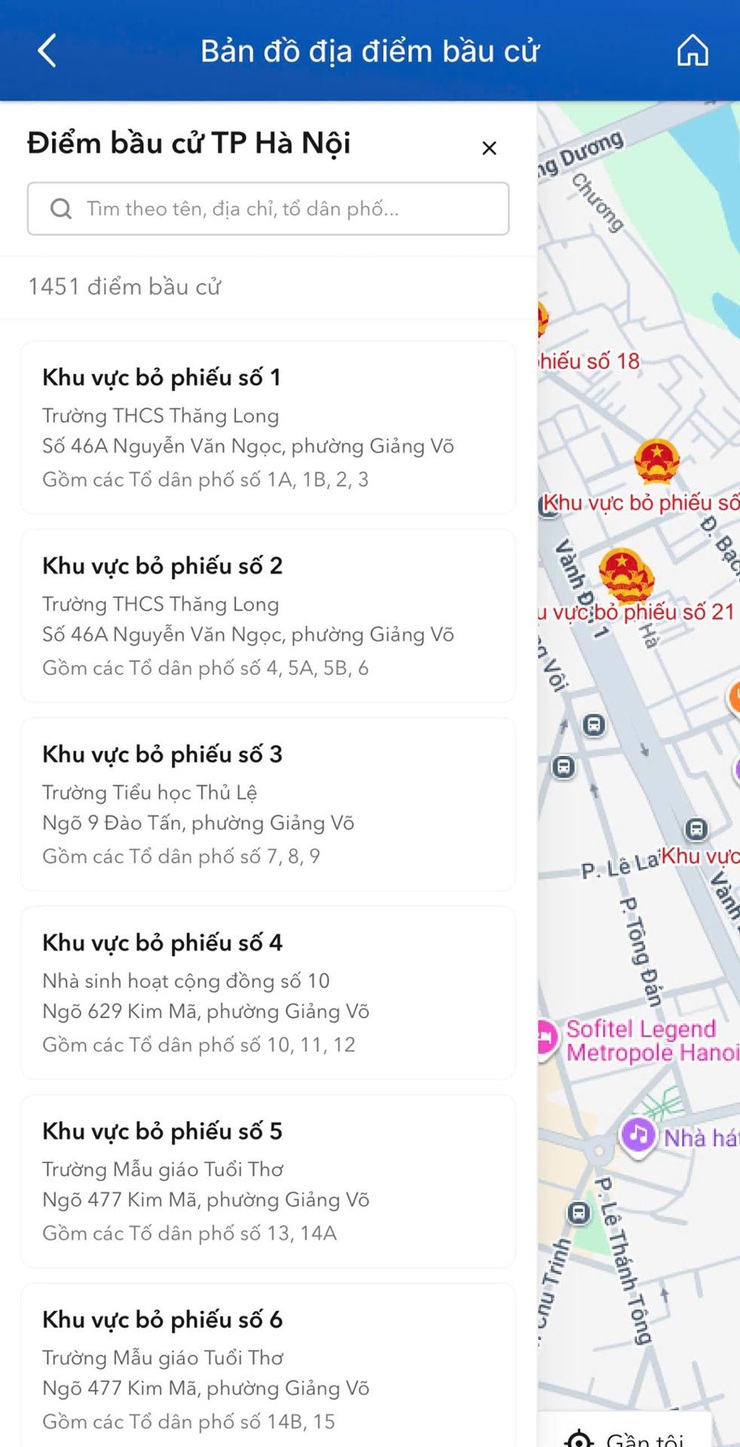 IHanoi tích hợp bản đồ số 1.451 điểm bầu cử phục vụ cử tri Thủ đô- Ảnh 2.