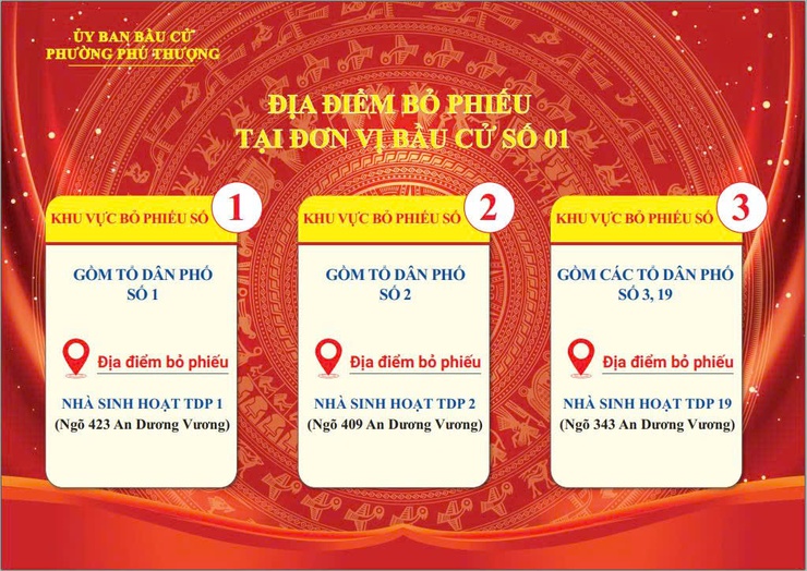 Phường Phú Thượng thông báo địa chỉ 16 khu vực bỏ phiếu phục vụ ngày bầu cử- Ảnh 1.
