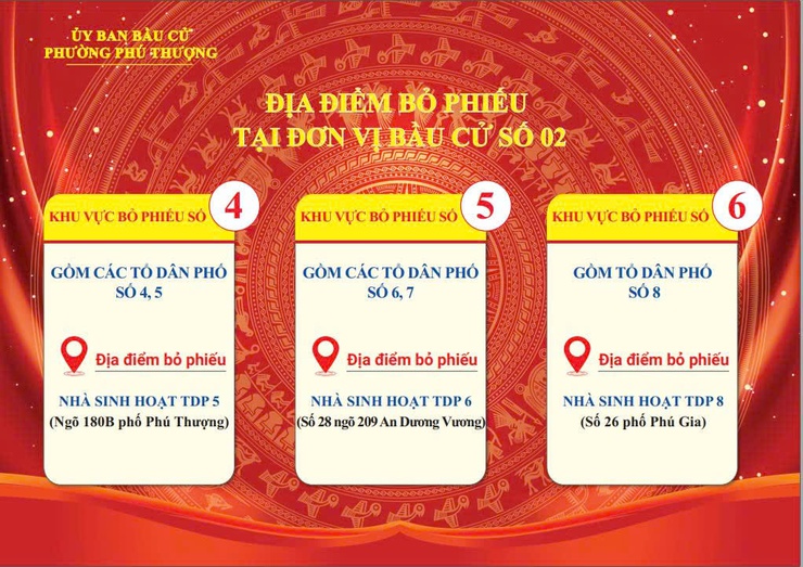 Phường Phú Thượng thông báo địa chỉ 16 khu vực bỏ phiếu phục vụ ngày bầu cử- Ảnh 2.