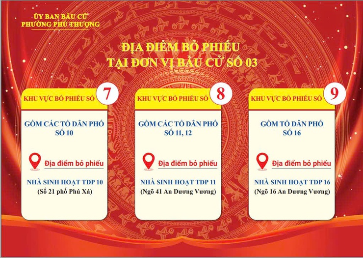 Phường Phú Thượng thông báo địa chỉ 16 khu vực bỏ phiếu phục vụ ngày bầu cử- Ảnh 3.
