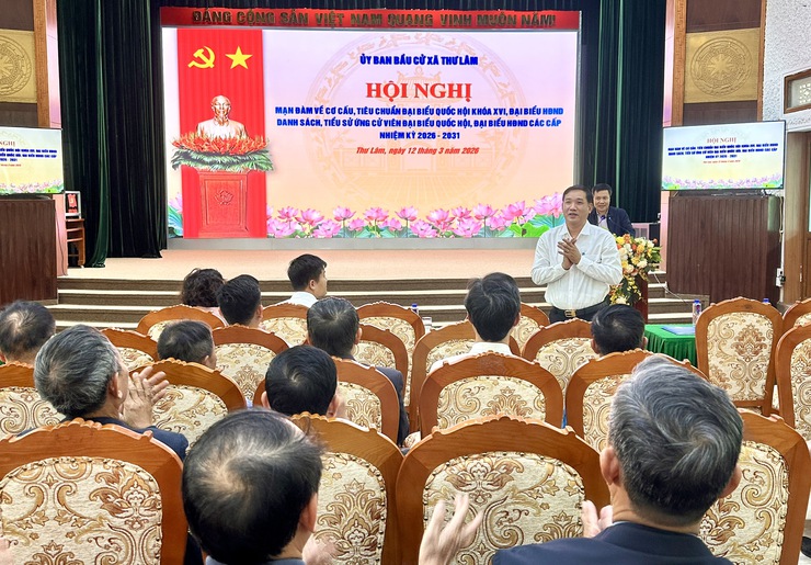 Uỷ ban bầu cử  xã Thư Lâm tổ chức Hội nghị mạn đàm về tiêu chuẩn, cơ cấu đại biểu Quốc hội khóa XVI và đại biểu HĐND; danh sách, tiểu sử ứng cử viên Đại biểu Quốc hội, Đại biểu HĐND các cấp, nhiệm kỳ 2026-2031. - Ảnh 1.