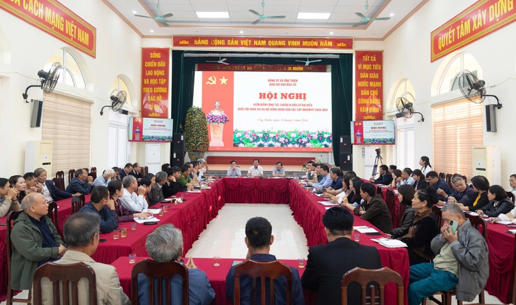 Ứng Thiên kiểm điểm công tác chuẩn bị bầu cử, sẵn sàng cho Ngày hội toàn dân 15/3/2026- Ảnh 1.