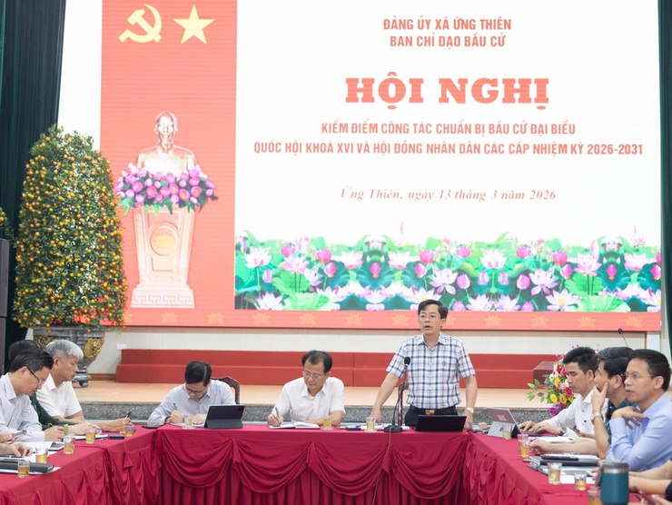 Ứng Thiên kiểm điểm công tác chuẩn bị bầu cử, sẵn sàng cho Ngày hội toàn dân 15/3/2026- Ảnh 3.