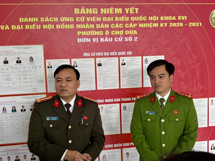 Đoàn công tác của Công an Thành phố Hà Nội kiểm tra, làm việc với các đơn vị về công tác bảo đảm an ninh, trật tự phục vụ bầu cử- Ảnh 1.