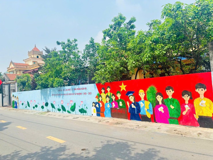 ĐOÀN THANH NIÊN XÃ YÊN LÃNG VẼ TRANH “TRANH TƯỜNG BÍCH HỌA” CHÀO MỪNG NGÀY BẦU CỬ ĐẠI BIỂU QUỐC HỘI VÀ ĐẠI BIỂU HĐND CÁC CẤP NHIỆM KỲ 2026-2031- Ảnh 6.