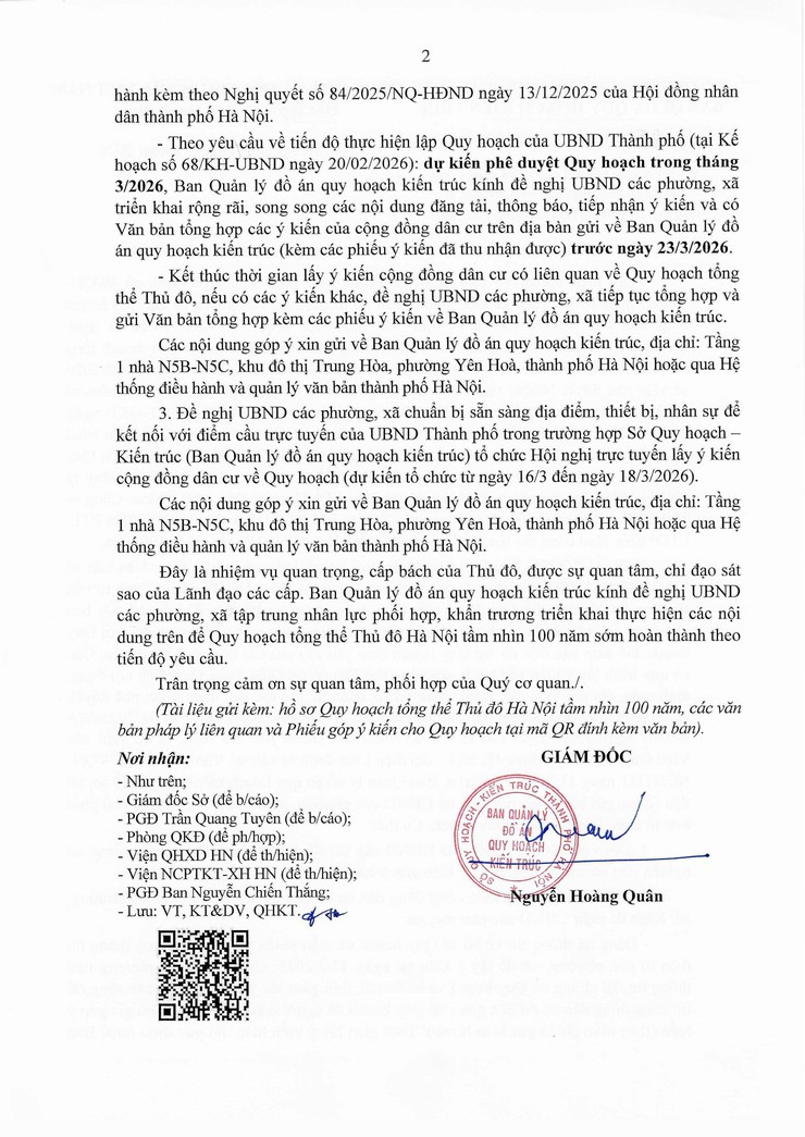 Thông báo lấy ý kiến đối với hồ sơ Quy hoạch tổng thể Thủ đô Hà Nội tầm nhìn 100 năm.- Ảnh 2.