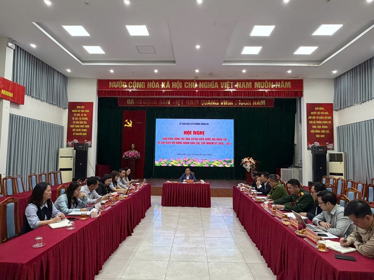 Phường Hồng Hà tổ chức hội nghị giao ban công tác bầu cử đại biểu Quốc hội khóa XVI và đại biểu HĐND các cấp nhiệm kỳ 2026-2031- Ảnh 1.