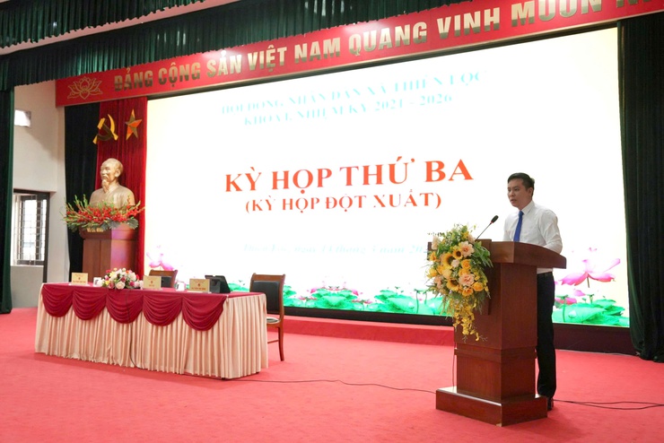 Hội đồng nhân dân xã Thiên Lộc khóa I, nhiệm kỳ 2021 - 2026 tổ chức kỳ họp thứ Ba (kỳ họp đột xuất)- Ảnh 6.