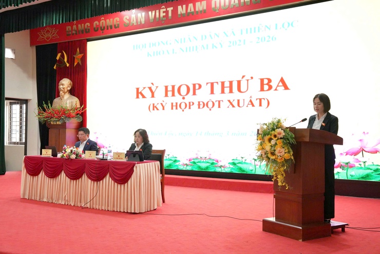 Hội đồng nhân dân xã Thiên Lộc khóa I, nhiệm kỳ 2021 - 2026 tổ chức kỳ họp thứ Ba (kỳ họp đột xuất)- Ảnh 9.