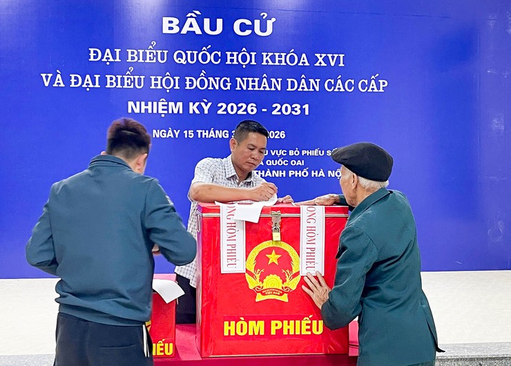 Đồng chí Phó Bí thư Thường trực Đảng ủy xã Quốc Oai dự khai mạc tại khu vực bầu cử số 6 thôn Đa Phúc- Ảnh 3.