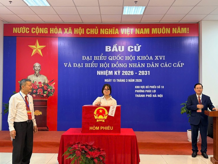 18 khu vực bỏ phiếu phường Phúc Lợi tổ chức Lễ khai mạc bầu cử đại biểu Quốc hội khóa XVI và đại biểu HĐND các cấp nhiệm kỳ 2026-2031- Ảnh 7.