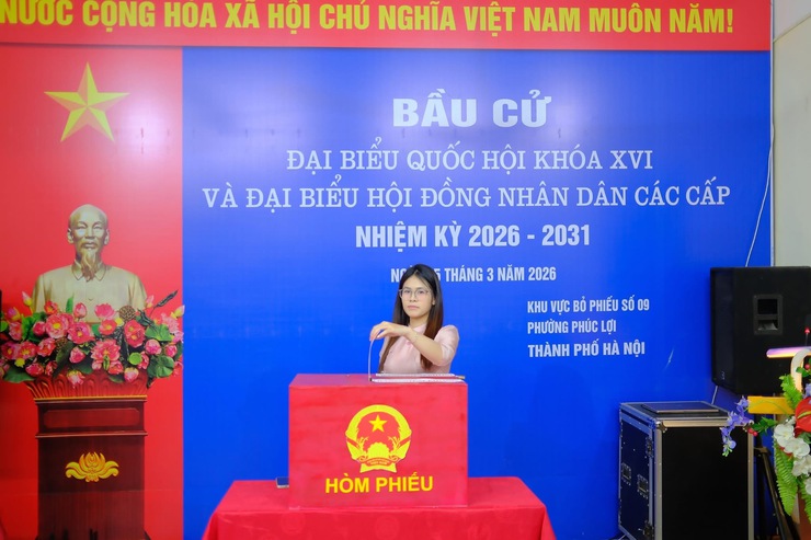 18 khu vực bỏ phiếu phường Phúc Lợi tổ chức Lễ khai mạc bầu cử đại biểu Quốc hội khóa XVI và đại biểu HĐND các cấp nhiệm kỳ 2026-2031- Ảnh 8.