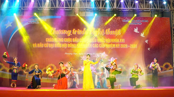 Xã Phượng Dực tổ chức chương trình nghệ thuật chào mừng cuộc bầu cử đại biểu Quốc hội và HĐND các cấp- Ảnh 3.