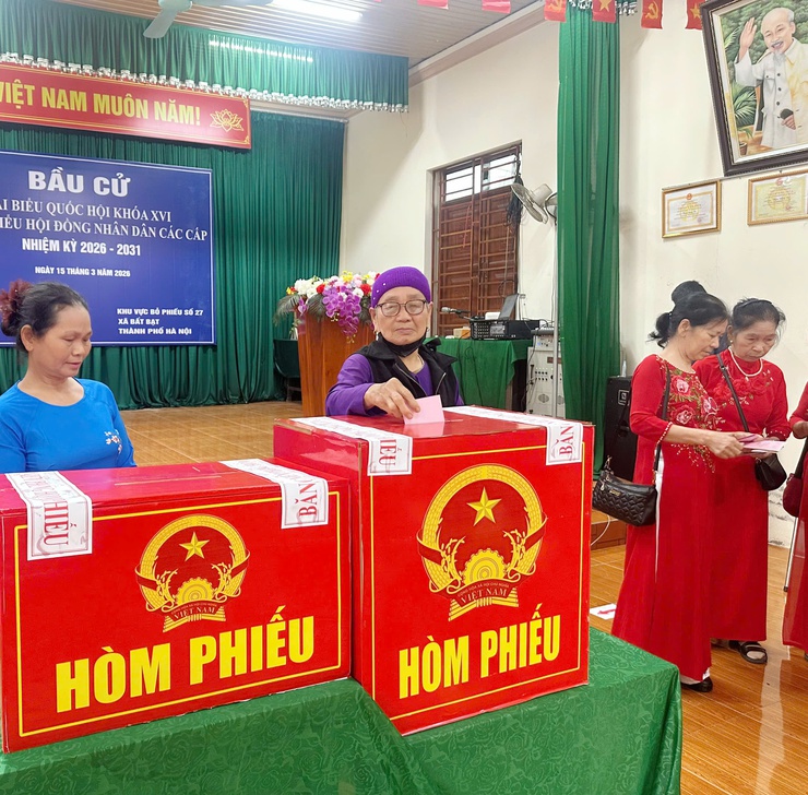 Xã Bất Bạt-TP Hà Nội: Cử tri nô nức đi bầu cử từ sớm- Ảnh 15.