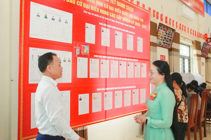   Chủ tịch Hội Nông dân thành phố Hà Nội kiểm tra công tác bầu cử tại xã Đại Xuyên- Ảnh 2.