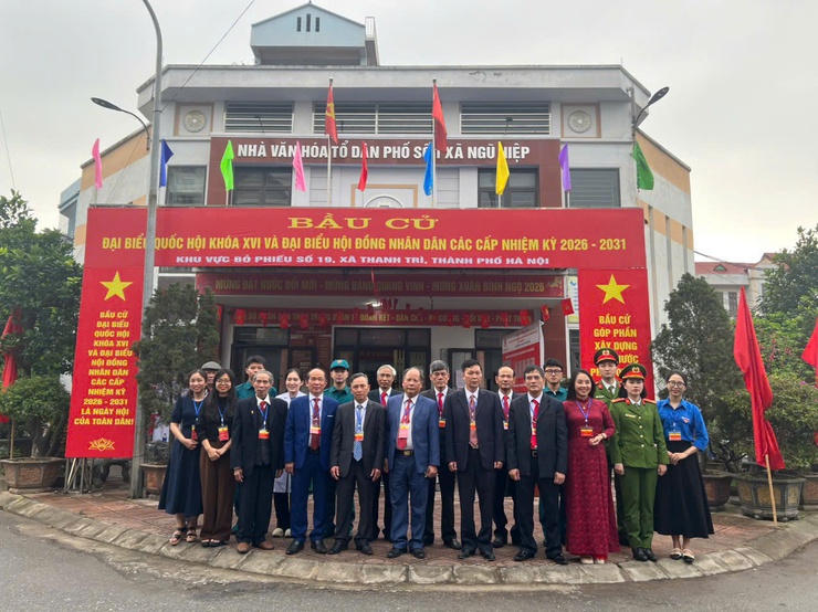 XÃ THANH TRÌ: 03 KHU VỰC BỎ PHIẾU ĐẠT 100% CỬ TRI THAM GIA BẦU CỬ- Ảnh 1.