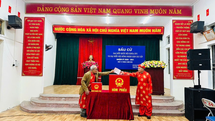 Đến 10h sáng 15-3, xã An Khánh đã có 35.430 cử tri đi bầu cử- Ảnh 1.