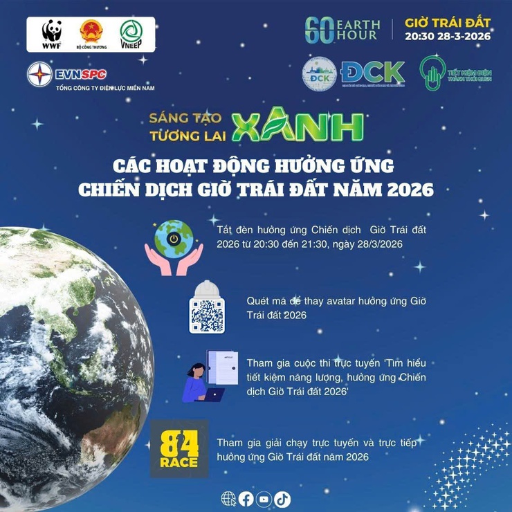 GIỜ TRÁI ĐẤT - SÁNG TẠO XANH - TƯƠNG LAI XANH- Ảnh 1.