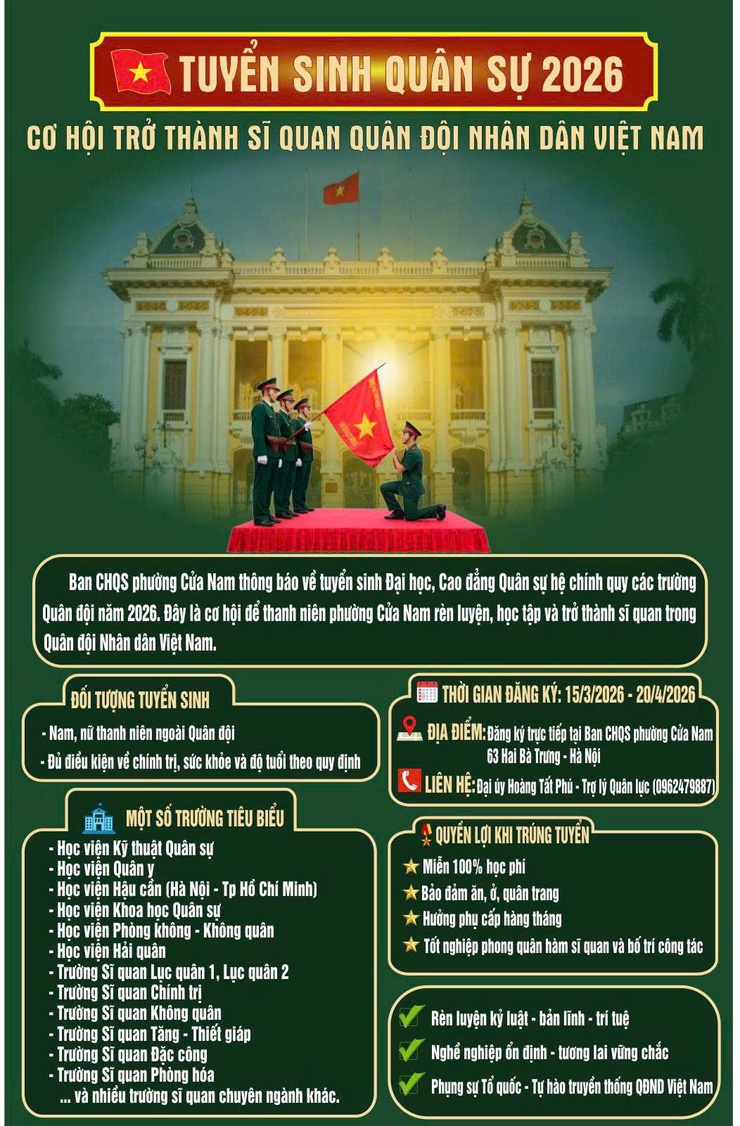 BAN CHQS PHƯỜNG CỬA NAM- TP HÀ NỘI THÔNG BÁO TUYỂN SINH QUÂN SỰ NĂM 2026- Ảnh 3.