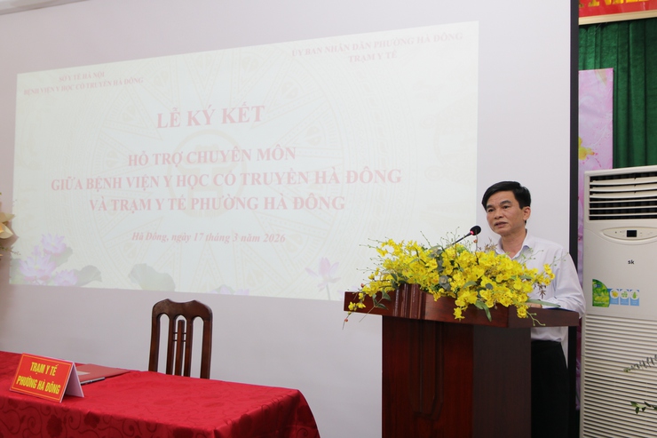 Bệnh viện Y học cổ truyền Hà Đông ký kết hỗ trợ chuyên môn cho Trạm Y tế phường Hà Đông trong khám chữa bệnh- Ảnh 4.
