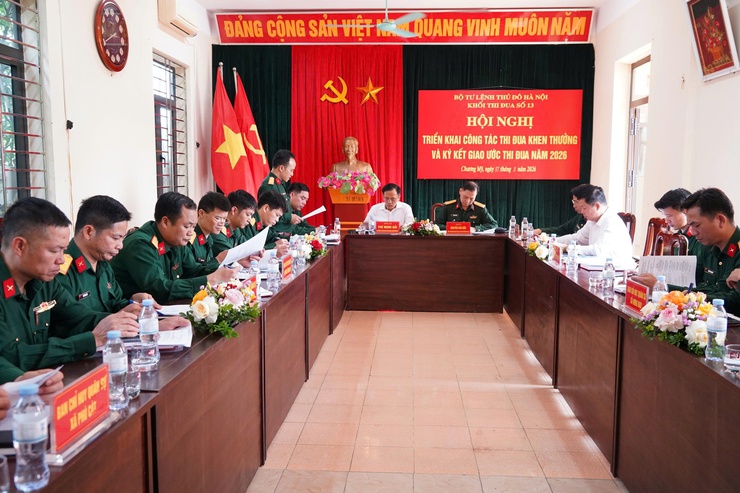 Cụm thi đua số 13, Bộ Tư lệnh Thủ đô Hà Nội tổ chức ký giao ước thi đua năm 2026- Ảnh 1.