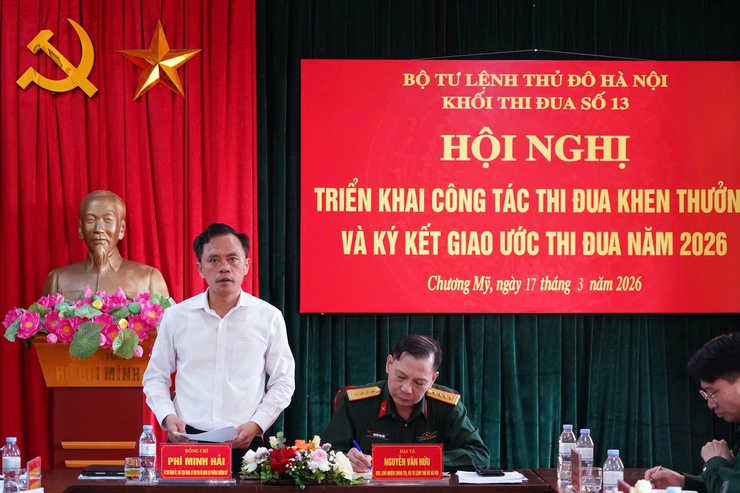 Cụm thi đua số 13, Bộ Tư lệnh Thủ đô Hà Nội tổ chức ký giao ước thi đua năm 2026- Ảnh 8.