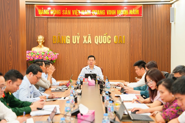 BCĐ Nghị quyết 57 xã Quốc Oai giao ban công tác 3 tháng đầu năm 2026, triển khai nhiệm vụ 9 tháng cuối năm 2026- Ảnh 13.
