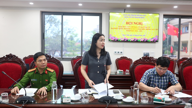 Uỷ ban Bầu cử xã Thạch Thất: Hội nghị giao ban chỉ đạo, đánh giá kết quả sơ bộ cuộc bầu cử đại biểu Quốc hội khóa XVI và đại biểu HĐND các cấp nhiệm kỳ 2026 - 2031- Ảnh 5.