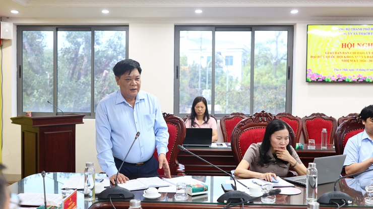 Uỷ ban Bầu cử xã Thạch Thất: Hội nghị giao ban chỉ đạo, đánh giá kết quả sơ bộ cuộc bầu cử đại biểu Quốc hội khóa XVI và đại biểu HĐND các cấp nhiệm kỳ 2026 - 2031- Ảnh 3.