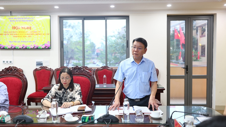 Uỷ ban Bầu cử xã Thạch Thất: Hội nghị giao ban chỉ đạo, đánh giá kết quả sơ bộ cuộc bầu cử đại biểu Quốc hội khóa XVI và đại biểu HĐND các cấp nhiệm kỳ 2026 - 2031- Ảnh 2.