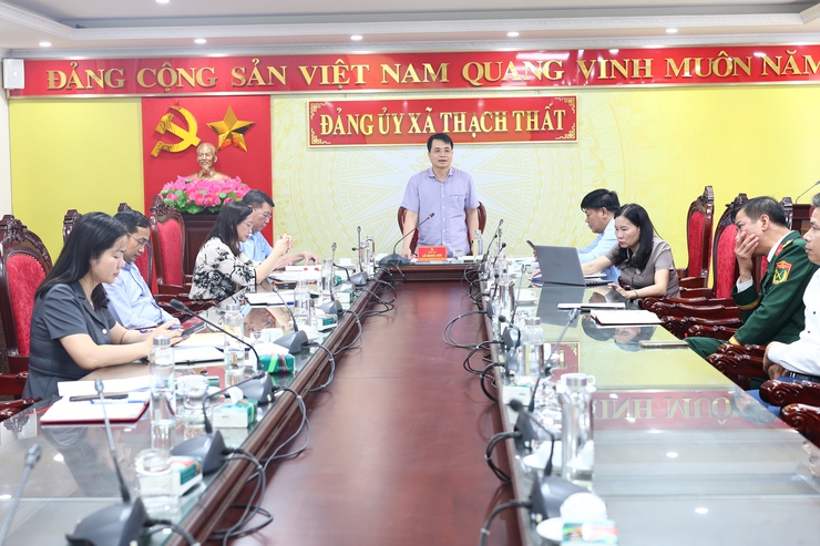 Uỷ ban Bầu cử xã Thạch Thất: Hội nghị giao ban chỉ đạo, đánh giá kết quả sơ bộ cuộc bầu cử đại biểu Quốc hội khóa XVI và đại biểu HĐND các cấp nhiệm kỳ 2026 - 2031- Ảnh 1.